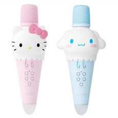 쿠로미 무선 마이크 블루투스 헬로키티 노래 동요 연습, 1개, 핑크 (32G 메모리 카드 포함)