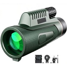 단안 망원경 12배 50mm 고해상도 성인용 BAK4 프리즘과 FMC 렌즈 포함 스마트폰 어댑터와 함께 새 관찰에 적합함 초록-01
