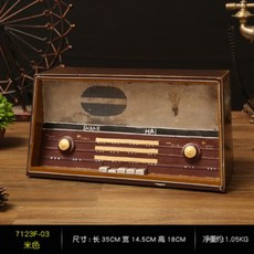復古老式收音機模型擺飾 米色鐵皮材質 35*14.5*18cm 1.05kg 家居裝飾 櫥窗擺設 攝影道具, 標題內介紹, 如圖所示