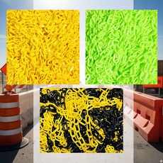 플라스틱 체인 6mm 진입금지 공사장도구 통제구역 가드라인 행사도구, 노랑색 50미터