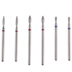 네일드릴비트 파츠 정리 전문가용 MZCMSL 6개 컷클 드릴 비트 세트 케이스 포함 러시아 매니큐어용 프로 다이아몬드 플레임 332 샹크 전자파일, MZCMSL 6개 컷클 드릴 비트 세트 케이스 포함 러