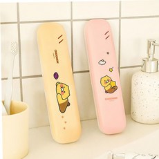 칫솔소독기 카카오프렌즈 춘식이 칫솔 살균기 휴대용 유무선 겸용 UV-C LED 소독기 79000EA 1EA, 춘식 핑크