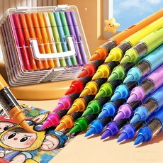 GRASP아크릴 마카펜 직액식 대용량 드로잉 미술 전문 채색 소프트 브러쉬 펜, 1개, 36색