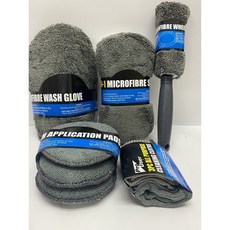 洗車工具九件組 洗車套組 含刷子 手套 海棉 擦車布 玻璃布, 1個