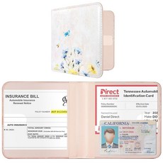 코박 자동차 등록 및 보험 소유자 - 차량 글러브 박스 정리함 필수 서류 운전면허증 카드용 트럭 비교 액세서리 케이스, *S-Pink Leopard, 1개