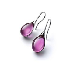 ECLATIS 앙증맞은 물방프리미엄 캐시미어 울 귀걸이 멀티컬러 크리스탈 티어드롭 모양 여성 아연 레진 보석 없음 302279