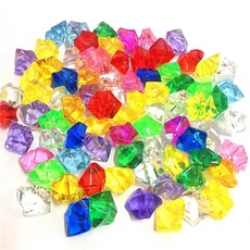 100pcs 다채로운 아크릴 플라스틱 투명 돌 크리스탈 바위 꽃병 필러 인공 색상 물고기 탱크 홈 웨딩 장식, 06 100pcs18