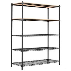 dayneeds 日需百備 松木烤漆架, 黑框 + 原木, 5層