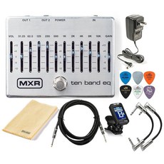 MXR M108S 텐 밴드 EQ 듀얼 출력 트루 바이패스 이펙트 페달 이퀄라이저 Tonebird 전원 공급 장치 케이블 픽 천 번들 포함, MXR M108S 텐 밴드 EQ 듀얼 출력 트루 바이패