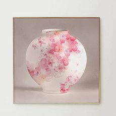 [인메이블] 돈들어오는 다복 꽃 달항아리 7종 그림 액자 화려 금전 황금 수려 벚꽃 이사 개업선물 거실 인테리어 현관 복도 벽 대형, 02.YFM-평안 겹벚꽃