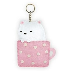 컵안의 스밋코구라시 시로쿠마 북극곰 캐릭터인형 키링 만들기 DIY키트 바느질키트 가방악세사리, 1개