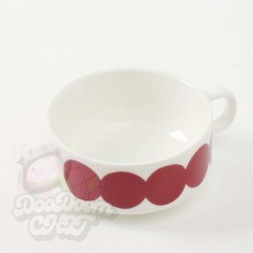 둠칫 레드 도자기 수프그릇