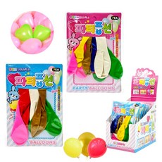 파티 풍선 세트 (하트2p+일반5p) 무독성 라텍스 혼합 풍선 파티용품 어린이 생일 이벤트 행사, 혼합색상, 1개