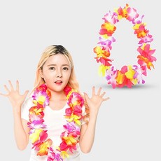 하와이안 파티꽃레이 응원장식 목걸이 데일리룩 hol+75205Ac