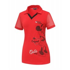정품발송 디즈니골프여성 V넥 시스루소매 아트웍 반팔 카라 티셔츠 DM2LTS038 321104