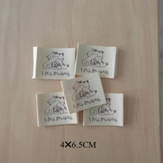 곰 패턴 접이식 의류 라벨 워시 케어 태그 인쇄 직물 봉제 준비, 1개, 11. B 10pcs