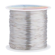 ECLATIS 100m328피트 변색 방지 구리 와이어 26게이지/0.4mm 오래 지속되는 도금 하이퀄리티 주얼리 공예 비즈 제작 포장 및 공예용골드칼라 263616, 26 Gauge, 실버 1개, 실버 1개