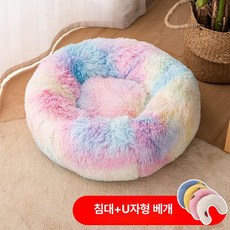 꿀단지 고양이 캣하우스 제품 안식처 침대 펫가구 애완용품 반려동물, 13.플러시둥지+U베개 L형 16cm