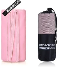 여행용 마이크로 화이버 타월 스포츠 건조 슈퍼 흡수성 목욕 비치 소프트 경량 요가 수영 체육관, 04 80x160cm, [18] Light pink, 1개