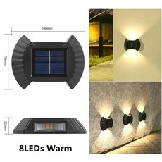 LED 태양 전원 램프 야외 정원에 대 한 빛 방수 울타리 조명 벽 안뜰 장식 쉘, 03 Warm 8 LED