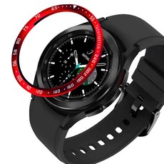 LuA lovel Galaxy Watch5/Watch4/Watch4 Classic 相容金屬錶圈保護殼 造型錶圈環, E紅色
