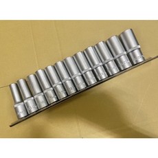 台灣製 超低價 4分 四分 大R角 長套筒12顆組 10-24mm 公制含收納鐵條, 1個