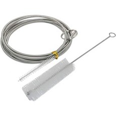 유연한 나일론 브리슬 팁 스테인리스 강 길이(61인치)와 짧은(3.3인치) 휴대용 세척 브러시 수족관 물 필터 파이프 공기 튜브 호스 빨대 착유기 도구, 유연한 나일론 브리슬 팁 스테인리스 강 길이(61인치)