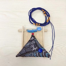 台出精品 三角形寶寶平安符保護套空袋 防水福袋嬰兒胎毛保存袋錦囊, 【優選款】織錦/淺藍