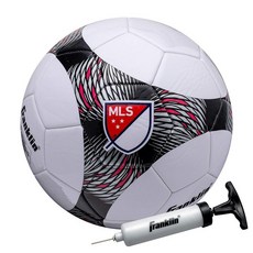 Franklin Sports MLS 프로 벤트 축구공 - 공식 사이즈 4 - 소프트 커버 - 에어 펌프 포함 블루