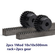 자이놈 금속 기어 랙 및 피니언 45 스틸 2 유닛 1mod 10x10x500mm 17 톱니
