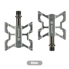 웨이크 산악 자전거 페달 액세서리 베어링 초경량 발판 알루미늄 MTB 로드 바이크용 미끄럼, P01 Silver, 1개