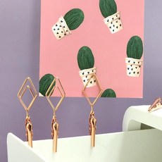 집게 메모 꽂이 다이아몬드 로즈골드, 1개, 상세페이지 참조