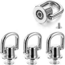 지갑 스터드용 Qia u 4 PCS D 링 나사 볼 스터드 리벳 트 버튼 360도 회전 가능한 공예 액세서리 금속 가방 하드웨어 크로스바디 변환 키트 가죽 스트랩 DIY용, silver
