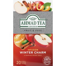 Ahmad Tea 허브 티 와일드 스트로베리 20개입 (1팩) - 디카페인 및 무설탕, 브라운, Pack of 1