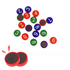 숫자 자석 1-10 자석홀더 원형 마그네틱, 파랑