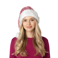 플라잉타이거 코펜하겐 크리스마스 핑크 반짝이 산타 모자 연말 파티 남녀공용 X-MAS 공연 코스프레