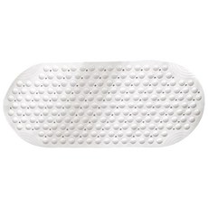 Mega 浴室圓點吸盤按摩防滑墊, 40 x 88cm, 白色, 1個