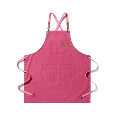 아이엠판다 데님 바리스타 방수 앞치마, 유니크 분홍, 1개