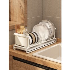 미니식기건조대 스텐 1단 접이식 수납 정리 선반 물빠짐형, 1개, 그릇 접시+칼+도마