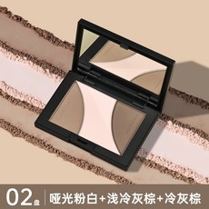 Mooekiss木柯詩全系列木柯詩修容盤！木柯詩眼影磁吸式可拆換 三色單陰影鼻影側影啞光修容高光一體盤, 02正裝｜適合白皙膚色(16.5g), 1個