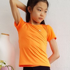 한디자인 리듬체조 연습복 숏 슬리브 오렌지