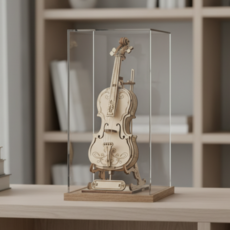 우드퍼즐3D 클래식 첼로 목재 입체퍼즐 고급형 3D 나무 조립 퍼즐 DIY, 1개, 우드, 58피스