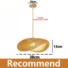 대나무 샹들리에 펜던트 램프 매달려 나무 천장 조명 장식 LED 중국어 손 Kitted 수제 조명 홈 거실