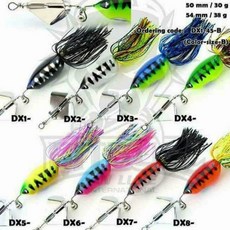 雷蛙小舖 泰國an lure 馬蔓38克白鐵旋轉葉片路亞餌 魚虎/泰國鱧魚專用 呆呆雷強釣組 曾文水庫/日月潭適用, 1個, DX1(30克）