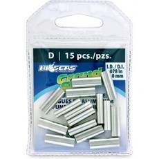 HISEAS 그랜드슬램 알루미늄 낚시줄 크림프 슬리브 소매용 팩 내구성 강하고 튼튼한 모노필라멘트 40파운드 테스트에서 최대 600파운드 테스트까지 소금물 낚시용 리더용, 15 Pc/2.0 Mm Inside Diameter