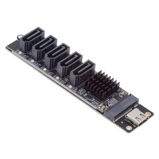 Cablecc 10Gbps USB-C 5 포트 Type-C to 6Gbps NGFF B+M 키 SATA 어댑터 컨버터 PM 포트 멀티플라이어 셀렉터 JMB575 JMS580, USB-C to 5*SATA-7P