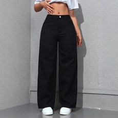 美式闊腿牛仔褲女2025春新款洗水寬鬆顯瘦直筒拖地牛仔長褲 JEANS