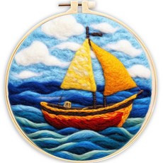 사르부터 바늘 펠트 키트 DIY 울 스타러 자수 선물용 홈 데코레이션에 적합한 초보자용 (별과 태양)