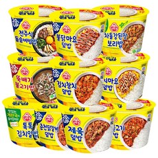 [먹켓단] 오뚜기 컵밥 10종 (톡톡김치알밥+참치마요덮밥+강된장보리밥+제육덮밥+김치참치+전주식 돌솥비빔밥+오삼불고기+불닭마요+뚝배기불고기+춘천닭갈비), 1세트