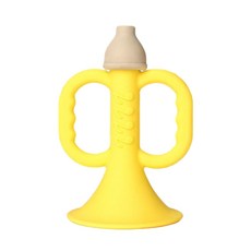 矽膠小喇叭兒童玩具 寶寶可吹可啃樂器, 矽膠材質 - 可啃咬 黃色 - 小喇叭, 1個